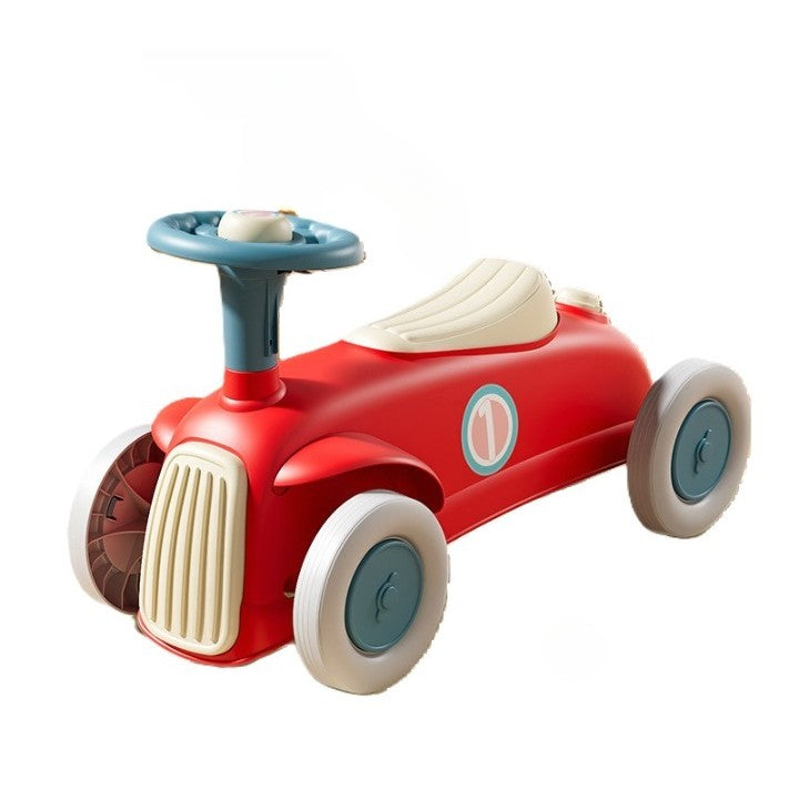 Masinuta Ride-On Cu Sistem Anti-Rasturnare, Claxon Pe Volan, 1-6 Ani, -Crem