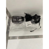 Set 2 Masti de Cuplu, Flippy, pentru Carnaval, Bal Mascat, Marime Universala, Model Floare Laterala si Margele, Model Clasic, Negru Gri