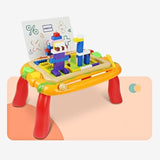 Masuta educativa pentru desenat si construit, 2 in 1, Vivimall, 150 de piese de constructie incluse - vivimall.ro