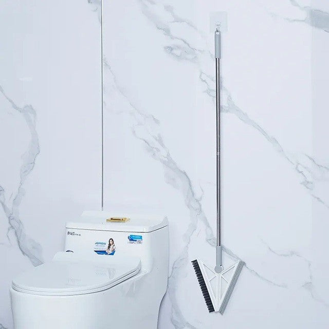 Matura Telescopica, Flippy, cu Doua Capete - Perie/Racleta 23 cm, Lungime 110 cm, din Plastic/Otel/Silicon, Gri