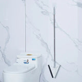 Matura Telescopica, Flippy, cu Doua Capete - Perie/Racleta 23 cm, Lungime 110 cm, din Plastic/Otel/Silicon, Gri