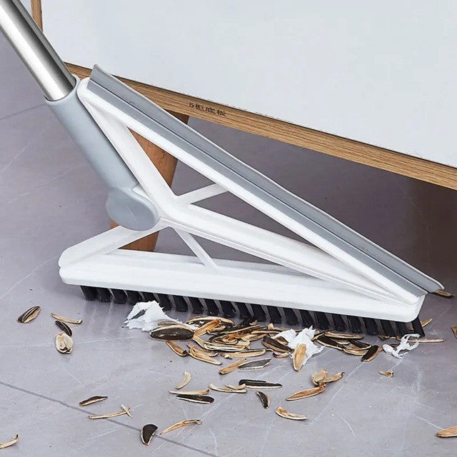 Matura Telescopica, Flippy, cu Doua Capete - Perie/Racleta 23 cm, Lungime 110 cm, din Plastic/Otel/Silicon, Gri