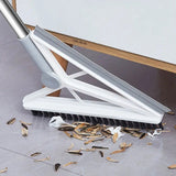 Matura Telescopica, Flippy, cu Doua Capete - Perie/Racleta 23 cm, Lungime 110 cm, din Plastic/Otel/Silicon, Gri