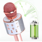Microfon Karaoke, Pentru Copii, Bluetooth, Boxa Incorporata, Compatibil Cu Orice Smartphone, Acumulator Integrat, Multifunctional, Rose Gold - vivimall.ro