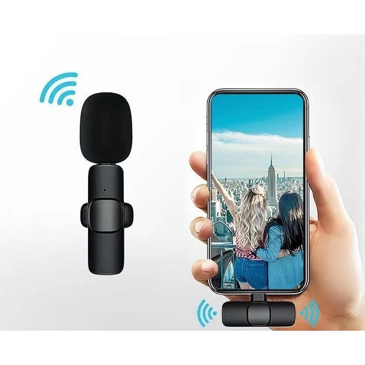 Microfon wireless 70 dB cu autonomie 3 ore, vedere laterală, baterie 50 mAh