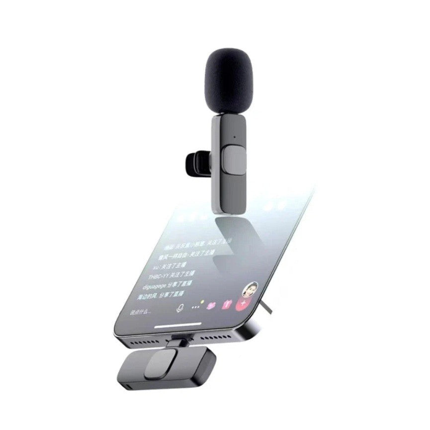 Receptor Lightning al microfonului wireless Vivimall, detaliu conector, negru