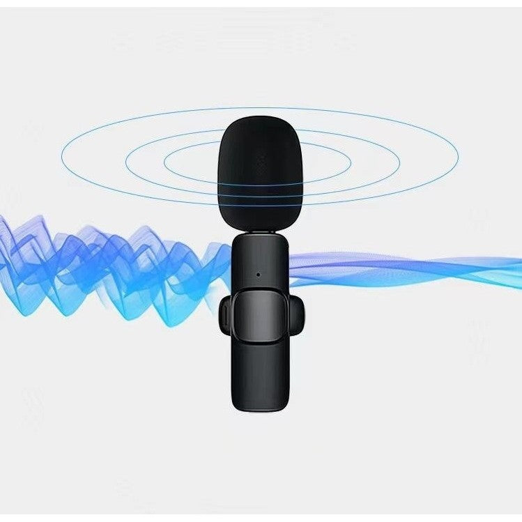 Microfon wireless Vivimall Bluetooth 5.0 — vedere laterală, design compact negru