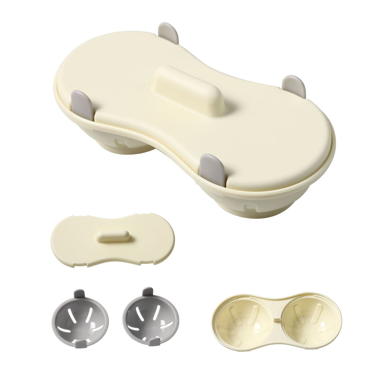 Recipient Dublu Pentru Oua, Din Plastic Pentru Gatit La Microunde, 22 X 11.8 X 8 Cm - vivimall.ro