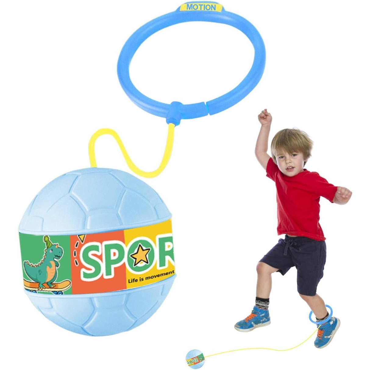 Minge Pentru Sarit, Tip Coarda Hula Hoop, Cerc 12 Cm, Coarda 52 Cm, Minge 12 X 11 Cm, Functie Iluminat, 4-6 Ani, Plastic - vivimall.ro