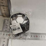 Minge de fotbal elastică Space Moon Ball 66 mm alb-negru, vedere laterală cu detaliu forme neregulate suprafață