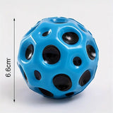 Minge Space Moon Ball albastră ținută în palmă, dimensiune 66 mm, jucărie antistres copii