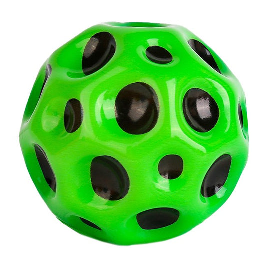 Minge Saltareata Hiperelastica, Vivimall, Space Moon Ball foarte Elastica, Antistress pentru Copii, Diametru 66 mm, Verde - vivimall.ro