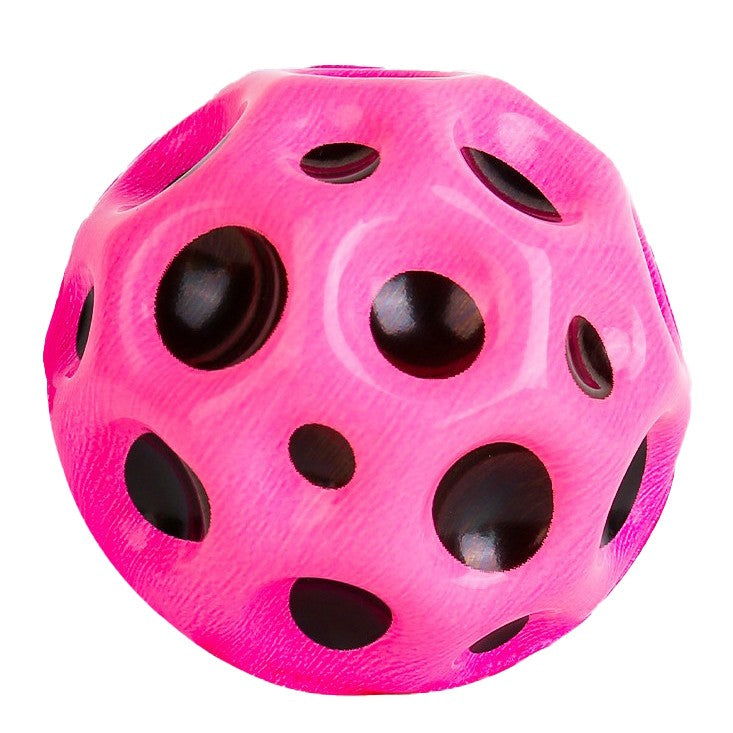 Minge hiperelastică Space Moon Ball roz, diametru 66 mm, vedere frontală pe fundal alb