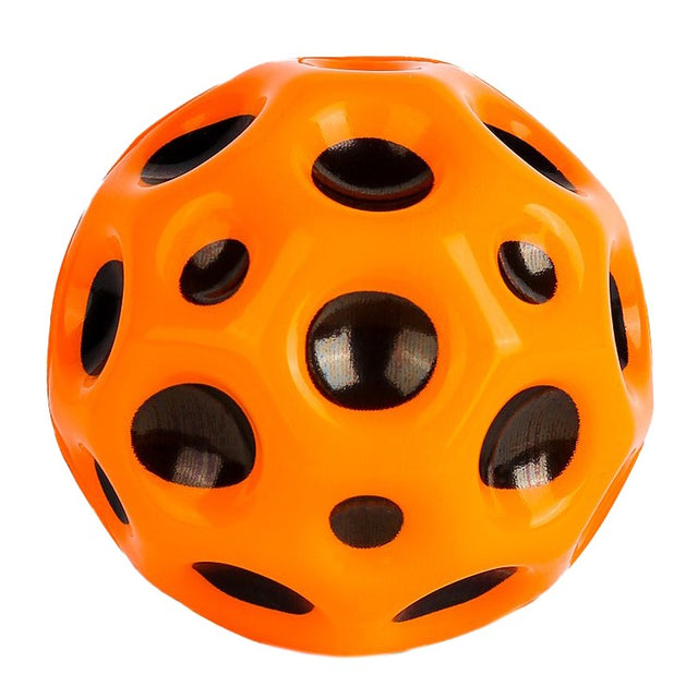Minge saltăreață Space Moon Ball hiperelastică, diametru 66 mm, culoare portocaliu, vedere frontală