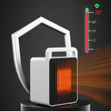 Mini Aeroterma, Flippy, Mini Radiator Electric, Putere 900 W, Buton cu 2 Trepte de Temperatura, Inchidere Automata, cu Maner de Prindere, 15x10.3x21 cm, Alb/ Negru