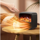 Mini Aeroterma Portabila, Display Lcd, Flacara Tip Semineu, 1500W, 2 Trepte, Oprire Automata, 22 X 22 X 15 Cm - vivimall.ro