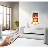 Mini Aeroterma Puternica Portabila Flippy, Putere 1000W, Mini radiator electric cu Display LCD, efect de semineu si flacara, cu telecomanda - vivimall.ro