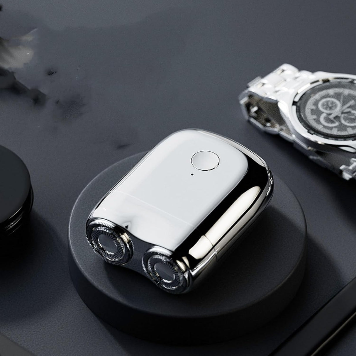 Mini Aparat De Ras Electric, Din Abs Cu Fibra De Carbon, Portabil, Cap Rotativ Detasabil Cu 2 Lame De Otel, Rezistent La Apa, Incarcare Type-C, Autonomie 45 Min - vivimall.ro