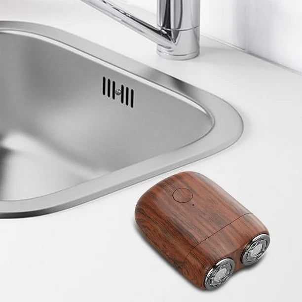 Mini Aparat De Ras Electric, Din Abs Cu Fibra De Carbon, Portabil, Cap Rotativ Detasabil Cu 2 Lame De Otel, Rezistent La Apa, Incarcare Type-C, Autonomie 45 Min - vivimall.ro