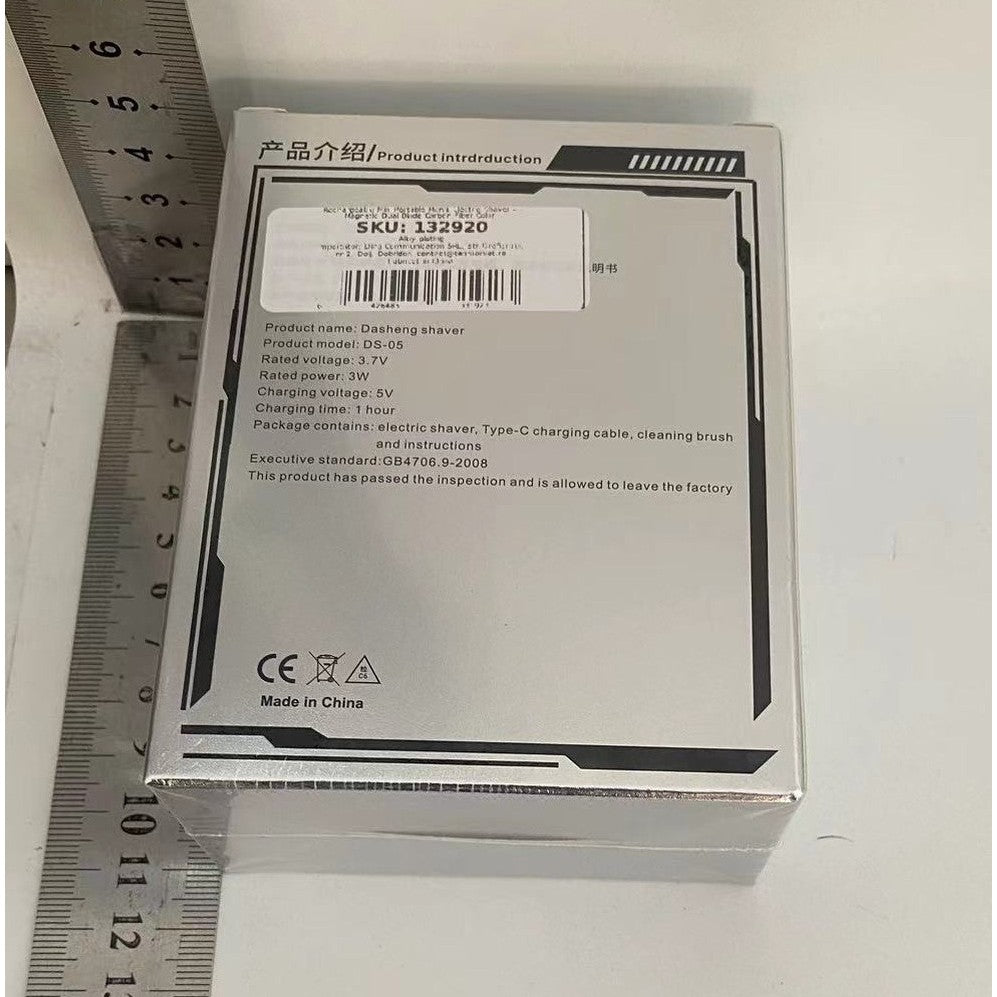 Mini Aparat De Ras Electric, Din Abs Cu Fibra De Carbon, Portabil, Cap Rotativ Detasabil Cu 2 Lame De Otel, Rezistent La Apa, Incarcare Type-C, Autonomie 45 Min - vivimall.ro