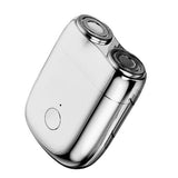 Mini Aparat De Ras Electric, Din Abs Cu Fibra De Carbon, Portabil, Cap Rotativ Detasabil Cu 2 Lame De Otel, Rezistent La Apa, Incarcare Type-C, Autonomie 45 Min - vivimall.ro