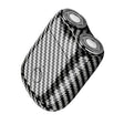 Aparat de ras electric mini din ABS cu fibră de carbon, vedere frontală, model alb/negru