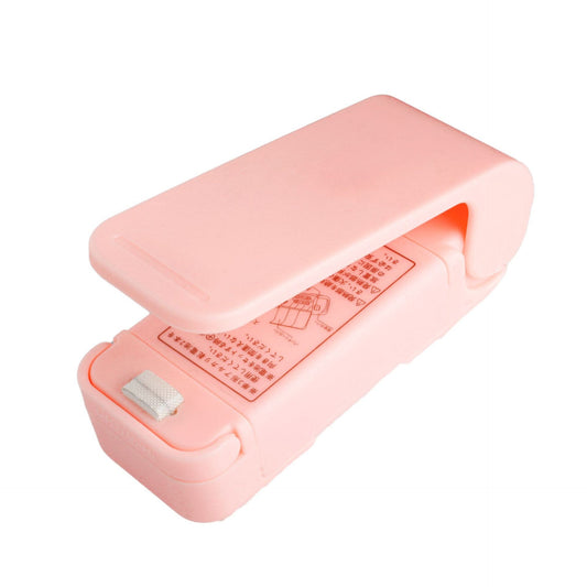 Mini Aparat de Sigilat Pungi cu Baterii, Flippy, Etansare prin Caldura, Spate Magnetic, Portabil, 9.7x3 cm, Roz