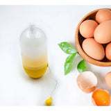 Mini Shaker Manual pentru Oua, Vivimall, pentru Galbenusuri si Albusuri, Mixer Amestecare, 15x6 cm, Galben - vivimall.ro