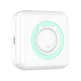 Mini Imprimanta Foto Portabila, Vivimall, 5 Role de Hartie Termica, 5 Role Autocolante, 3 Role Colorate, Pixuri, Incarcare USB, Model Pisica, Alb Verde - vivimall.ro