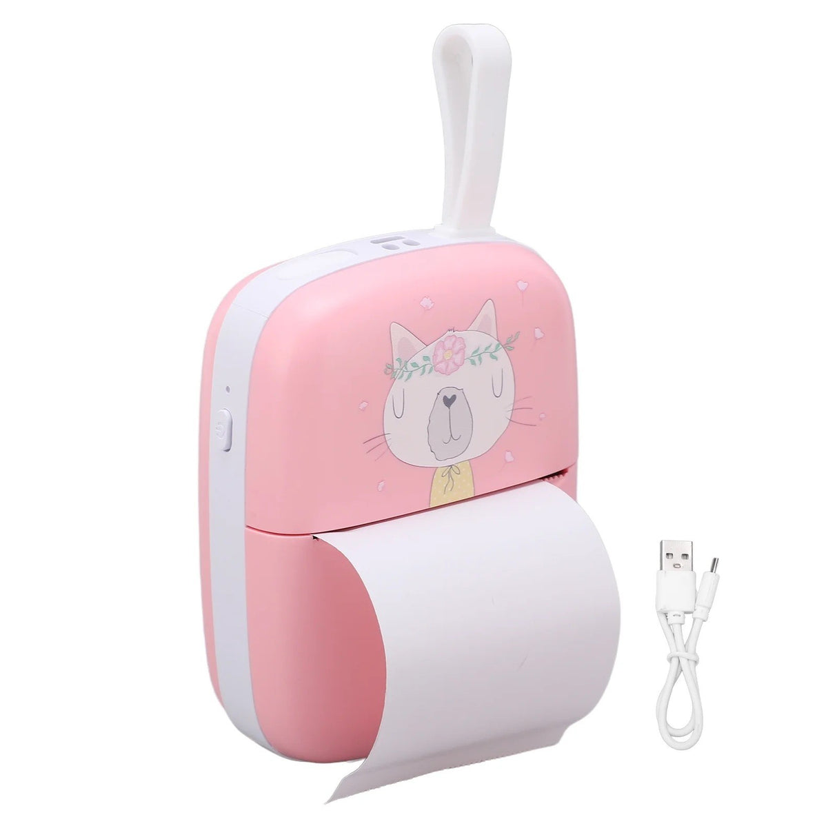 Mini Imprimanta Foto Portabila, Incarcare Usb, Bluetooth, Print , Roz - vivimall.ro