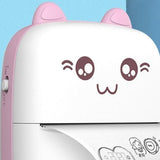 Mini Imprimanta Foto Portabila, Vivimall, Incarcare USB, Bluetooth, Model Ursulet, 12 x 9 x 5 cm, Alb Roz - vivimall.ro