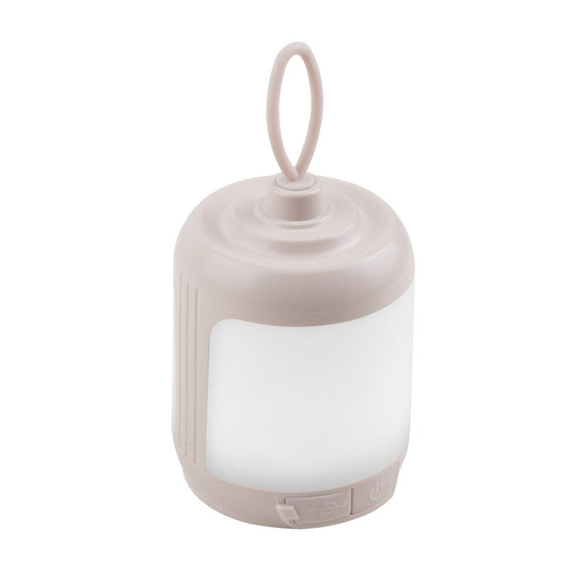Mini lampă LED camping albă, vedere frontală, corp ABS+PC, 13.8×6.5 cm, protecție IPX4