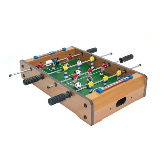 Mini Masa de Fotbal cu Teren si 12 Jucatori Flippy, 4 Manere, cu Tablou pentru Scor, din Metal, Lemn si ABS, 34.5 x 23 x 7 cm, pentru copii/adulti - vivimall.ro