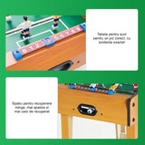 Mini Masa De Fotbal Cu Teren Si 18 Jucatori 6 Manere, Cu Tablou Pentru Scor, Din Metal, Lemn Si Abs, Cu Picioruse, Pentru Copii/Adulti - vivimall.ro