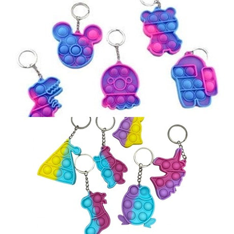Mini POP IT Jucarie Push Pop Bubble Fidget Breloc, Modele diverse, Multicolor,Model random - vivimall.ro
