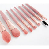 Mini Set Portabil 8 Pensule De Machiaj Cu Husa - vivimall.ro