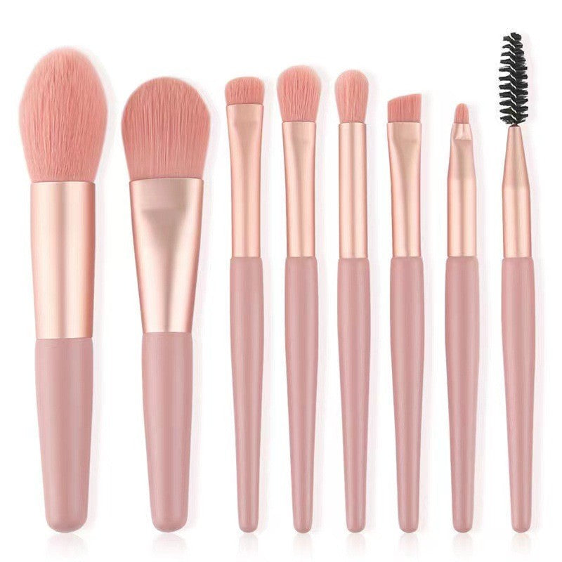 Mini Set Portabil 8 Pensule De Machiaj Cu Husa - vivimall.ro