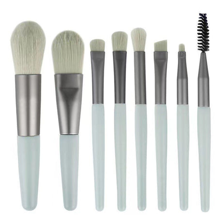 Mini Set Portabil 8 Pensule De Machiaj Verzi - vivimall.ro