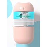 Detaliu rezervor umidificator portabil 220 ml, material ABS și PP, culoare roz