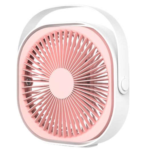 Mini ventilator pentru birou cu usb, Vivimall, rotire 360 grade, 3 viteze, 1500 mA, 13.5 x 12,8, Roz - vivimall.ro