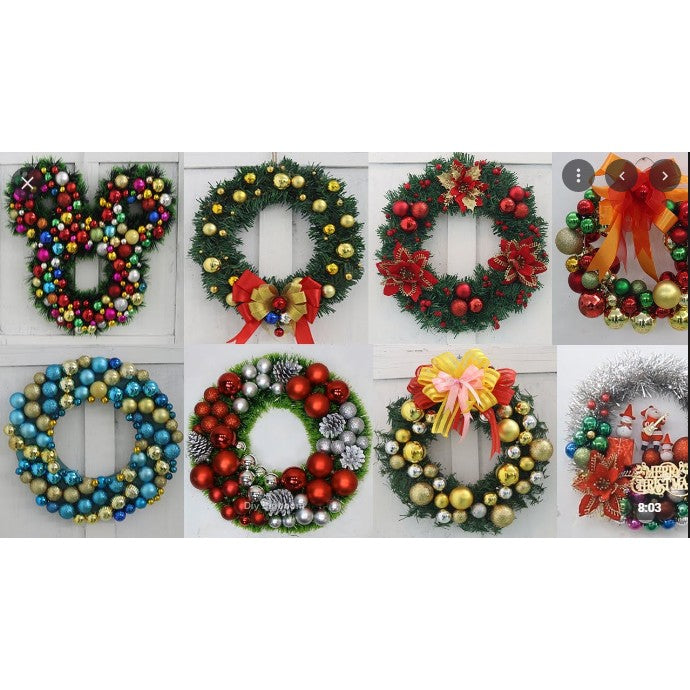 MIX Coronita Usa pentru Craciun Flippy,  din brad artificial, decorata