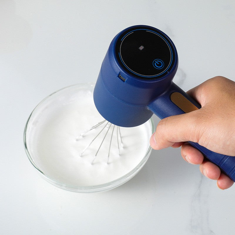 Mixer Electric Fara Fir, Pentru Uz Casnic, Pentru Oua Smantana Frisca, Maner Plastic, Usor De Utilizat Si Depozitat, 3 Accesorii, Albastru Inchis - vivimall.ro
