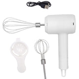 Mixer Electric Fara Fir, Pentru Uz Casnic, Pentru Oua Smantana Frisca, Maner Plastic, Usor De Utilizat Si Depozitat, 3 Accesorii, Alb - vivimall.ro