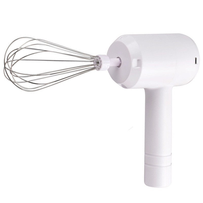 Mixer Electric Fara Fir, Pentru Uz Casnic, Pentru Oua Smantana Frisca, Maner Plastic, Usor De Utilizat Si Depozitat, 3 Accesorii, Alb - vivimall.ro