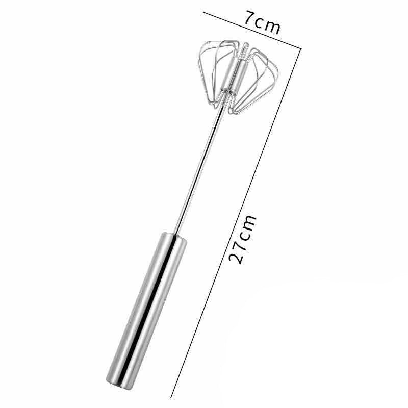 Mixer Manual, Pentru Oua Smantana Frisca Aluat, Maner Otel Inoxidabil, Usor De Utilizat Si Depozitat, Argintiu - vivimall.ro