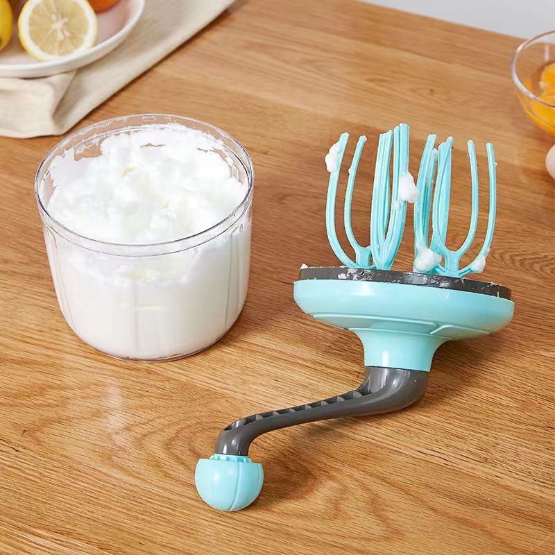 Mixer Manual, Pentru Oua Smantana Frisca Aluat, Maner Plastic, Usor De Utilizat Si Depozitat, Bol Transparent, 24.5 X 11.5 Cm Albastru - vivimall.ro