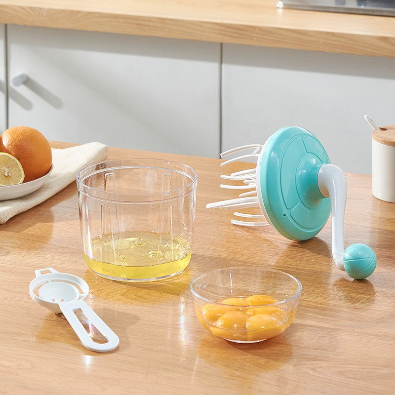 Mixer Manual, Pentru Oua Smantana Frisca Aluat, Maner Plastic, Usor De Utilizat Si Depozitat, Bol Transparent, 24.5 X 11.5 Cm Albastru - vivimall.ro