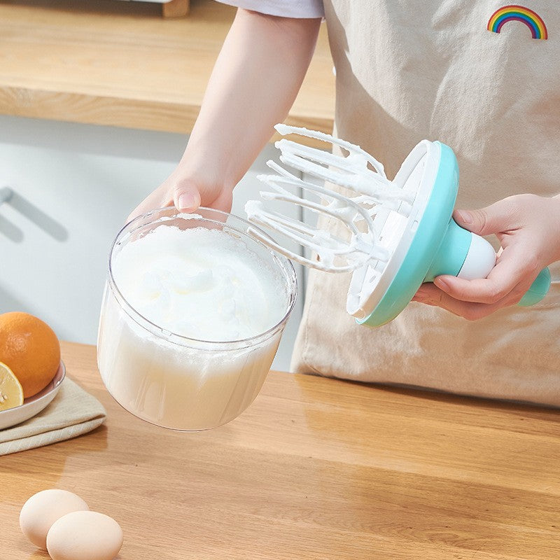 Mixer Manual, Pentru Oua Smantana Frisca Aluat, Maner Plastic, Usor De Utilizat Si Depozitat, Bol Transparent, 24.5 X 11.5 Cm Albastru - vivimall.ro