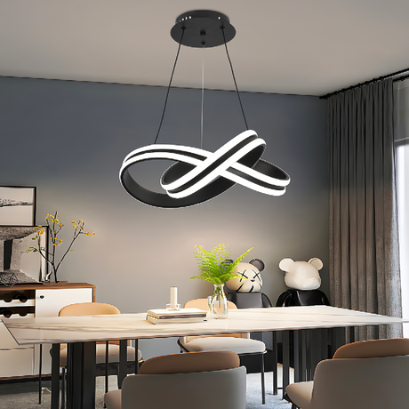 Lustra Led Suspendata Cu Telecomanda Infinity Loop, Lumina Rece/Calda/Neutra, Dimabila - vivimall.ro