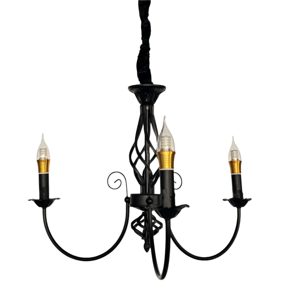 Lustra Vintage, Tip Pendul Cu Brate, Anjou, Circulara, 3Xe14, Metal - vivimall.ro